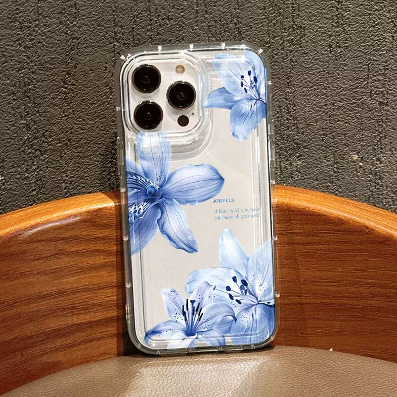 Blue Flower Quote UV Printed Phone Case