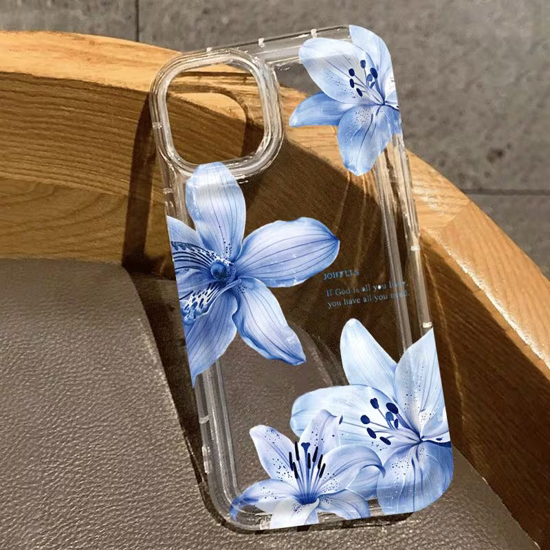 Blue Flower Quote UV Printed Phone Case