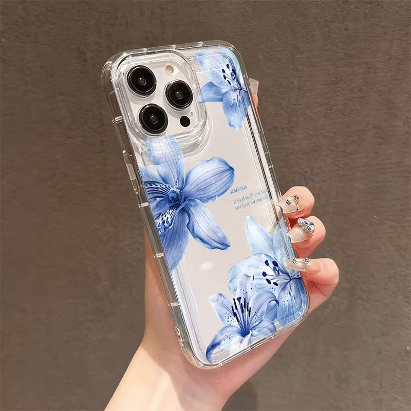 Blue Flower Quote UV Printed Phone Case